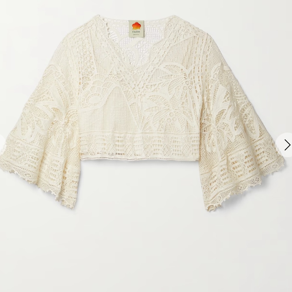 Farm Rio Guipure Lace Blouse